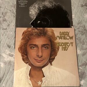 Barry Manilow Greatest Hits Vinyl & Barbara Streisand greatest hits vol 2.